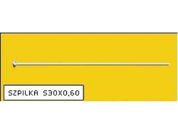 Oceľový špendlík, poniklovaný, 30x0,6 mm (box 500g)