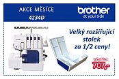 Overlock Brother 4234D - AKCIA + Veľký rozširujúce stolík za 1/2 ceny