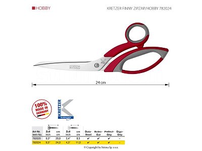 Krajčírske nožnice KRETZER FINNY ZIPZAP/HOBBY 782024
