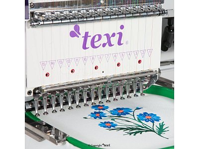 Priemyselný vyšívací stroj TEXI 1501 XL TS PREMIUM s čiapkovým rámčekom a stojanom