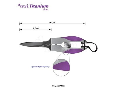 TEXI TITANIUM Ti613 - Remeselnícke nožnice / dlaňovky / cvakočky