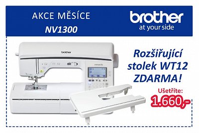 Šijací a quiltovací stroj Brother NV1300 + Akcia Stolík ZADARMO